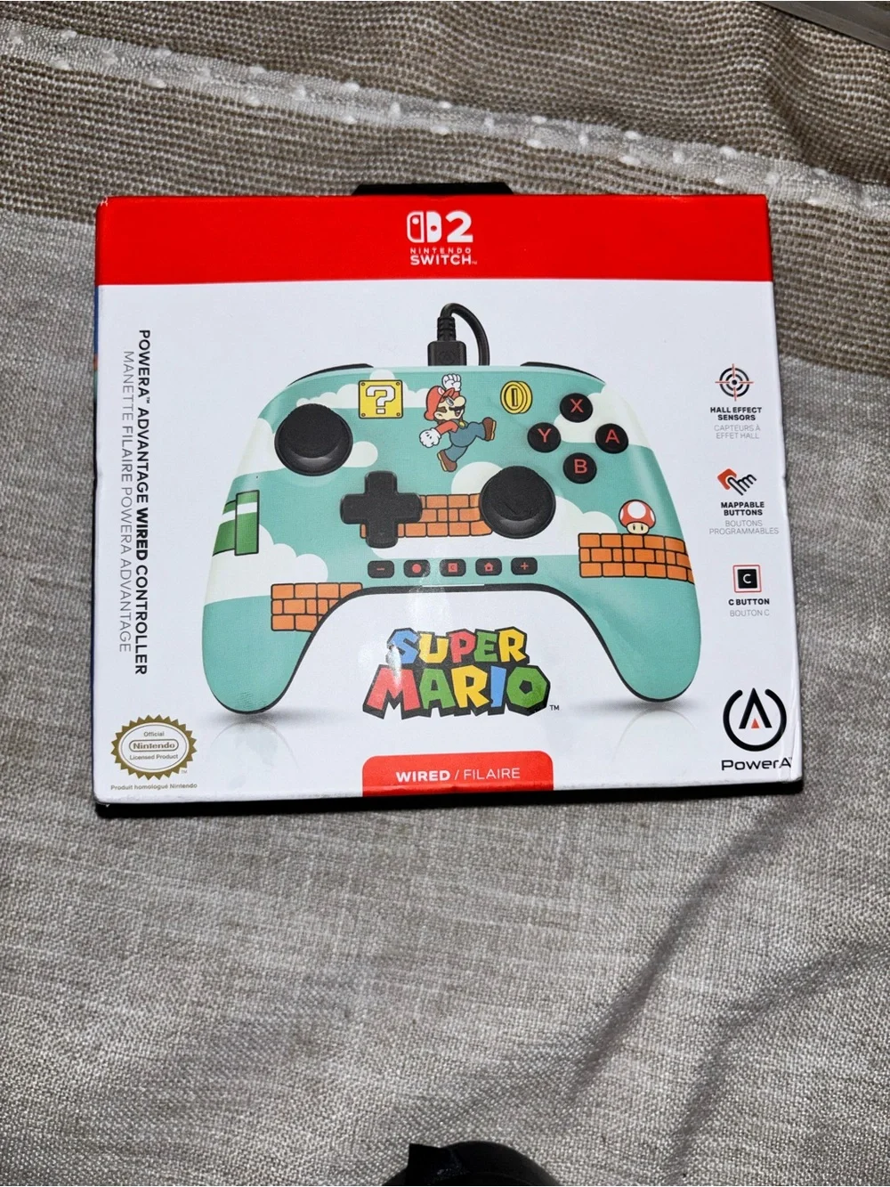 Super Mario Wired Controller for Nintendo Switch - Aqua